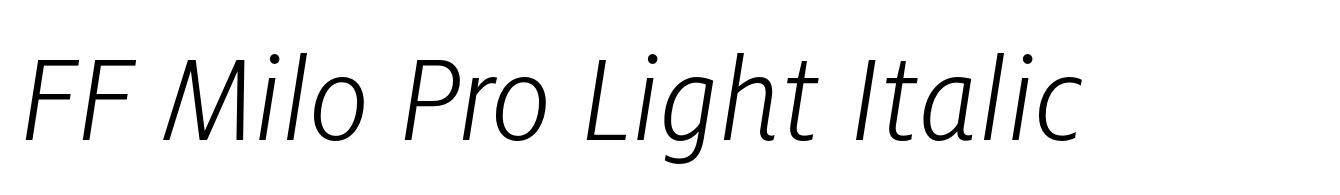 FF Milo Pro Light Italic